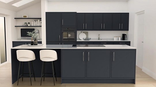 Hockley Super Matt Navy In-Frame EKES Island