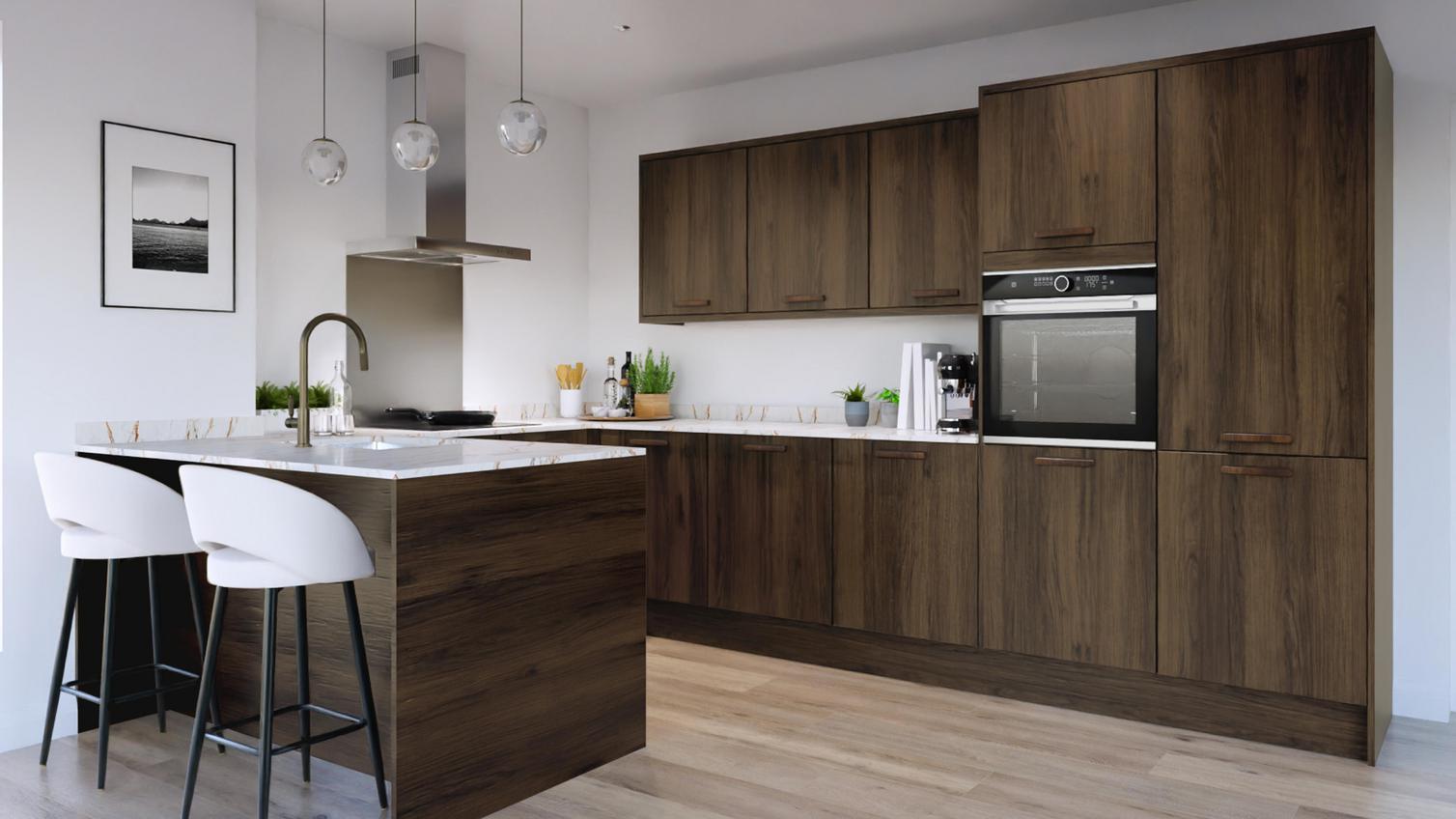 Hockley Textures Dark Oak EKES Peninsula