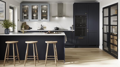 Halesworth Navy Front View All Kitchen Set