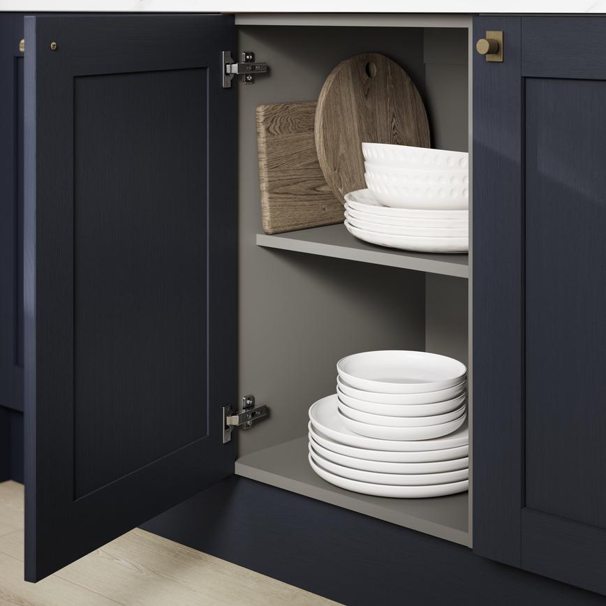 Halesworth Navy Open Kitchen Cabinet