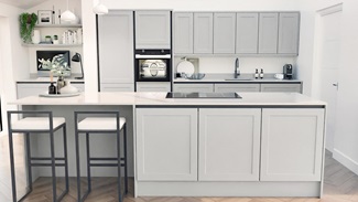 Frome Dove Grey Handleless EKES Island