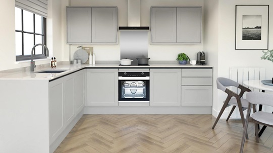 Frome Dove Grey Handleless EKES LShaped