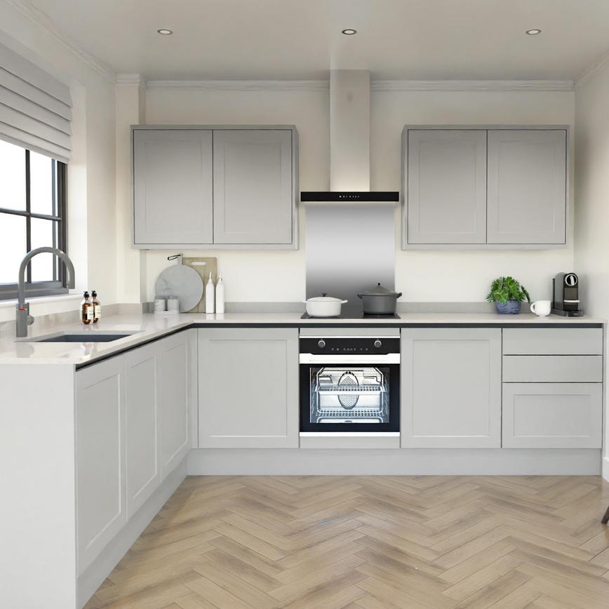 Frome Dove Grey Handleless EKES LShaped