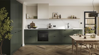 Frome Ash Green Inframe Main Kitchen Set Shot