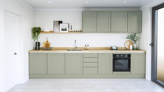 Frome Reed Green Handleless EKES SingleWall