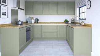 Frome Reed Green Handleless EKES UShaped