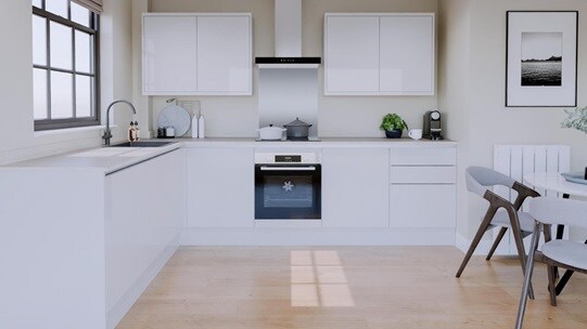 Winterton White Gloss Handleless EKES L Shape
