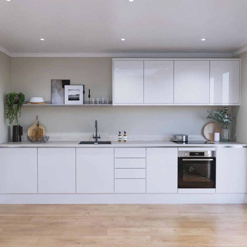 Winterton White Gloss Handleless EKES Single Wall