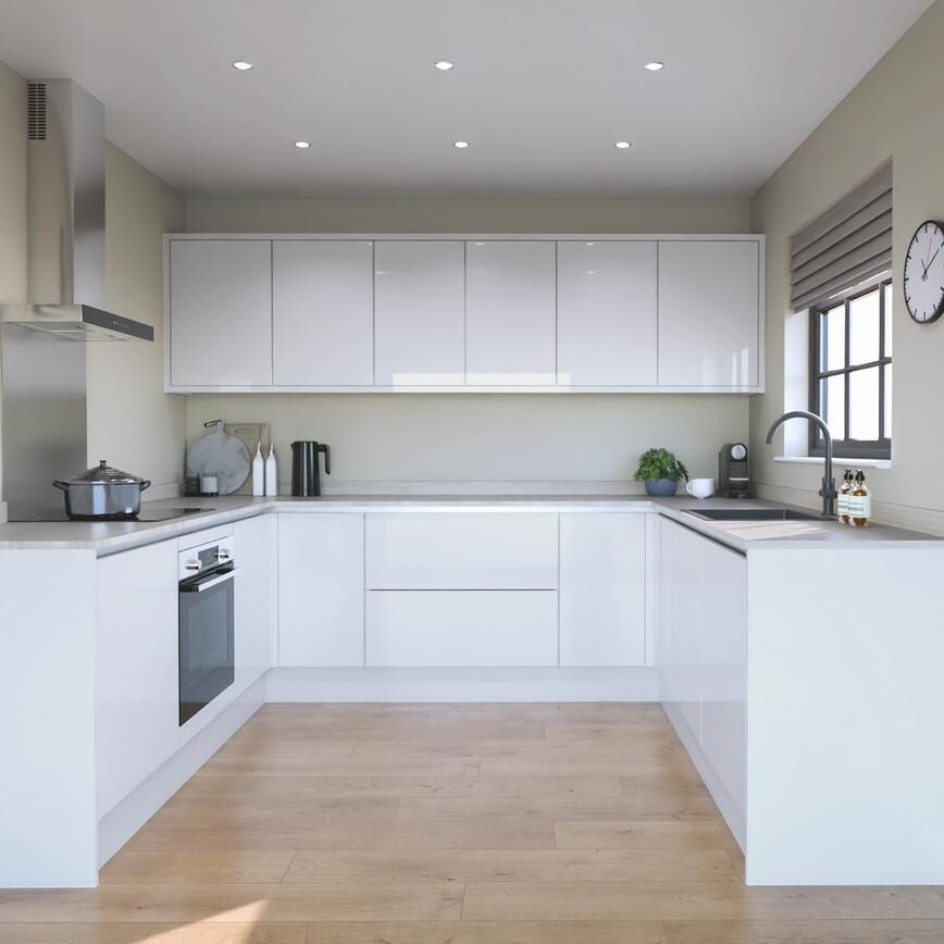 Winterton White Gloss Handleless EKES U Shaped