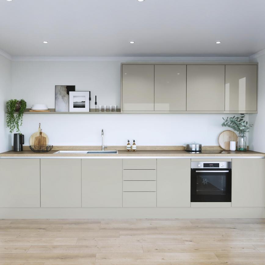 Winterton Sandstone Gloss Handleless EKES Single Wall