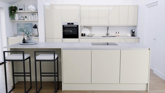 Winterton Porcelain Gloss Handleless EKES Island