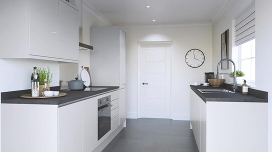 Winterton Dove Grey Gloss Handleless EKES Galley