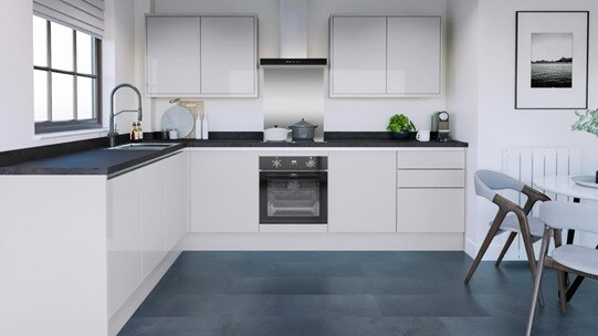 Winterton Dove Grey Gloss Handleless EKES L Shape