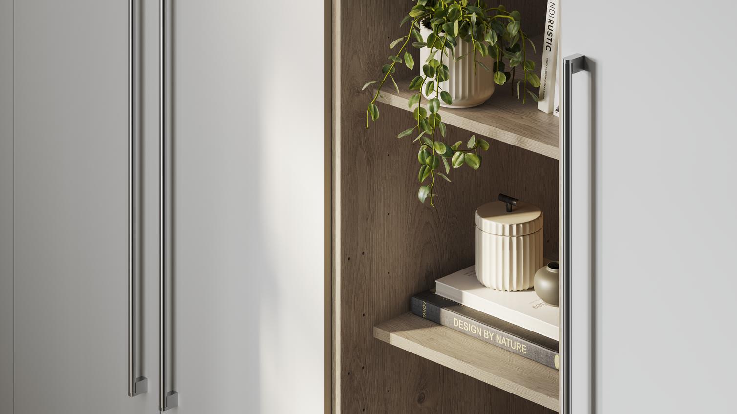 Greenwich Dove Grey Bedroom Warderobe, Open Shelves