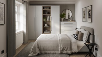 Greenwich Dove Grey Bedroom Set Shot Warderobe and Chest of Drawers