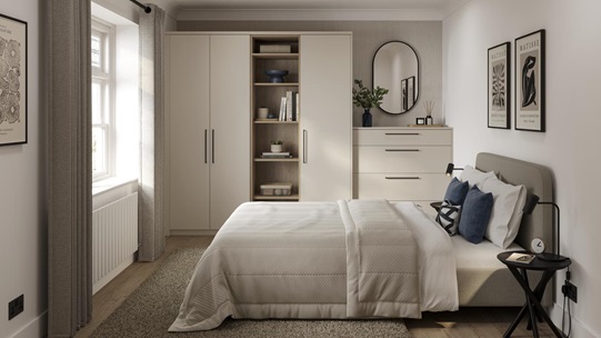 Greenwich Sandstone Main Set Shot Warderobe and Chest Of Drawers