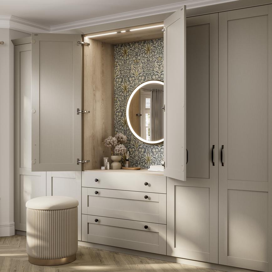 Halesworth Pebble Bedroom With LED Lights and Drawers