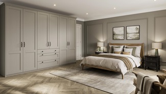 Halesworth Pebble Bedroom Single Wall Warderobe with Drawers