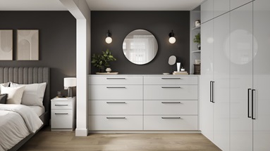 Hockley Gloss Bedroom Dove Grey Drawers