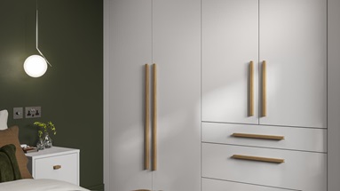 Hockley Super Matt Dove Grey Bedroom Warderobe with Drawers and Bedside Table