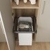 Beige 500mm Pull-Out Laundry Bag with Anthracite Frame Deployed