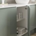 Clerkenwell Gloss Reed Green Bathroom Open Cabinet