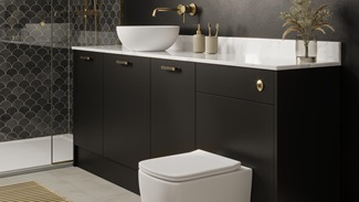 Hockley Super Matt Black Bathroom Main Set Shot