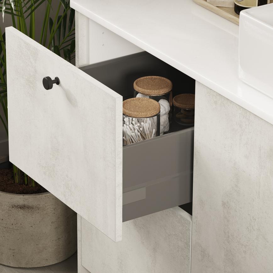 Hockley Textures White Stone Bathroom Drawer
