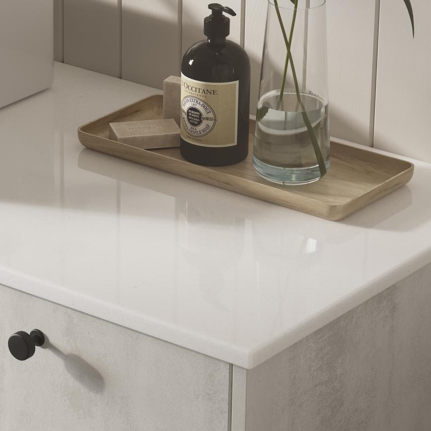 Hockley Textures White Stone Bathroom Worktop