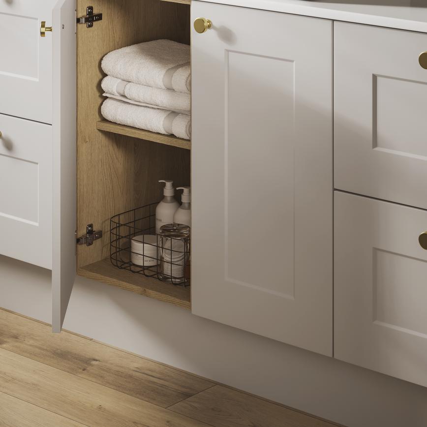 Chelford Dove Grey Bathroom Door Open