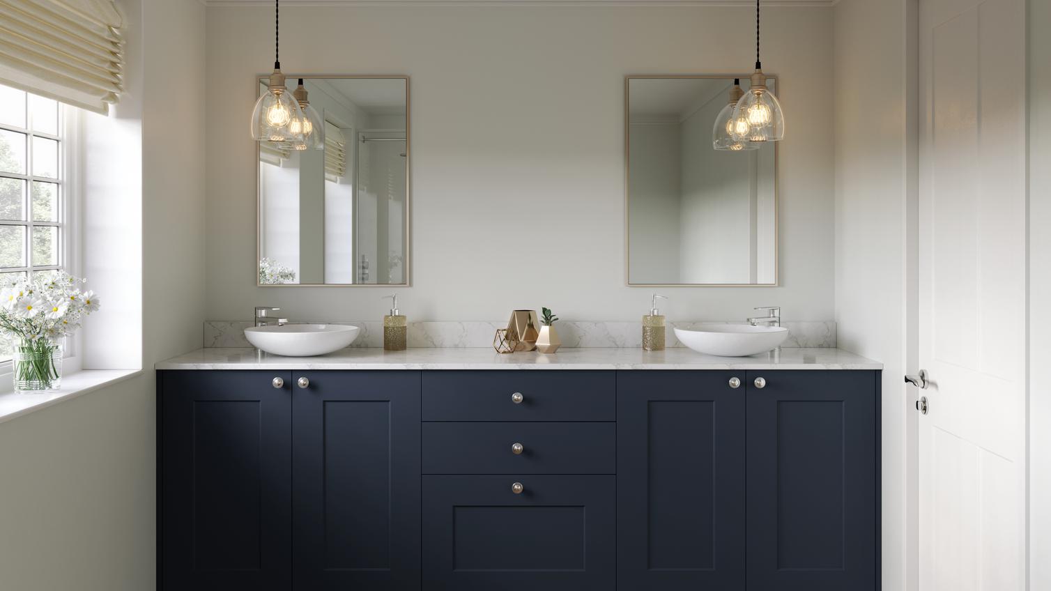 Chelford navy bathroom