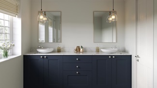 Chelford navy bathroom