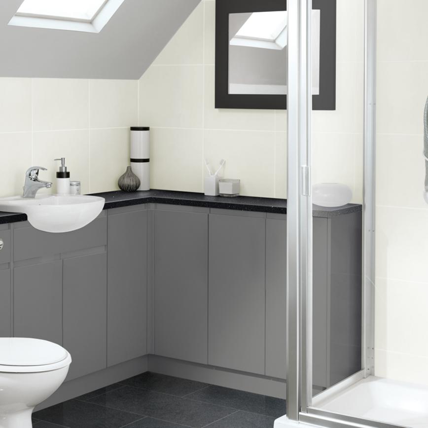 Clerkenwell super matt slate grey corner base units