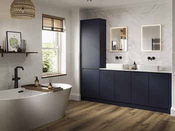 Clerkenwell Super Matt Navy Bathroom Set Shot
