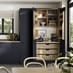Natural Oak Kitchen Storage feturing Hockley S M Navy Inframe