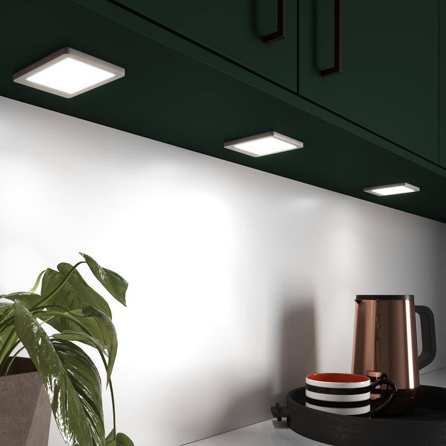 Sensio Hype R Pro SE90150P0 Square Brushed Steel Under Cabinet Warm White Light