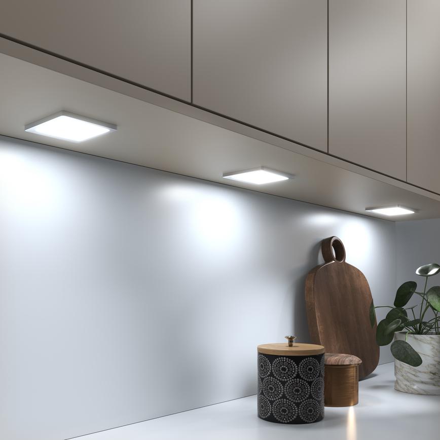 LED Square Downlight Trio Tone Greenwich Sandstone Kitchen Cool