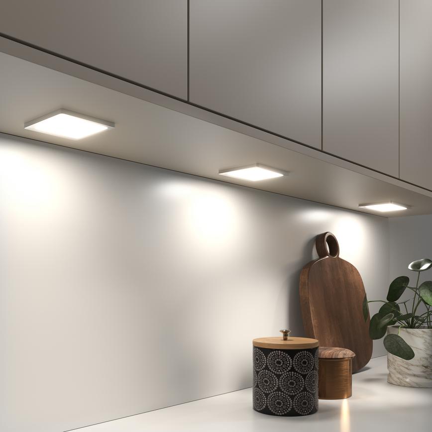 LED Square Downlight Trio Tone Greenwich Sandstone Kitchen Neutral