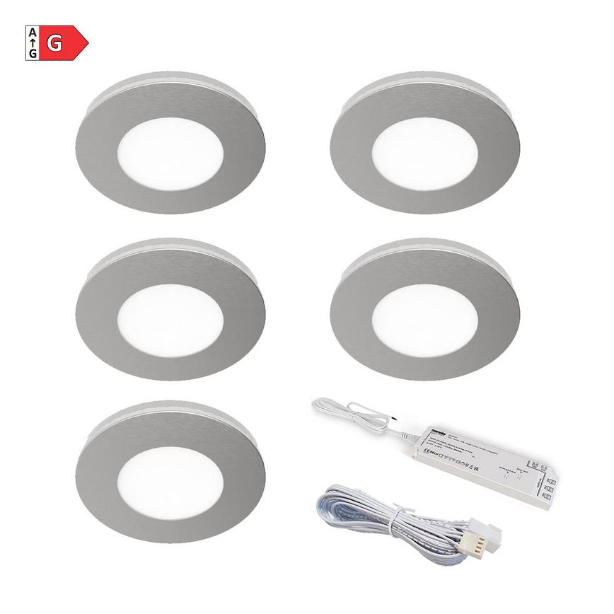 Sensio Apex Triotone® SE12090T0 LED Silver 1.5W 75.4mm Circular Under Cabinet Light With 15W Driver Pack of 5