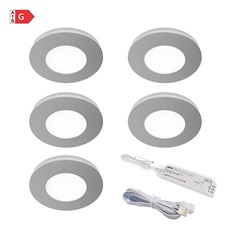 Sensio Apex Triotone® SE12090T0 LED Silver 1.5W 75.4mm Circular Under Cabinet Light With 15W Driver Pack of 5