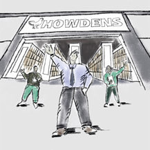 Howdens staff in front of depot