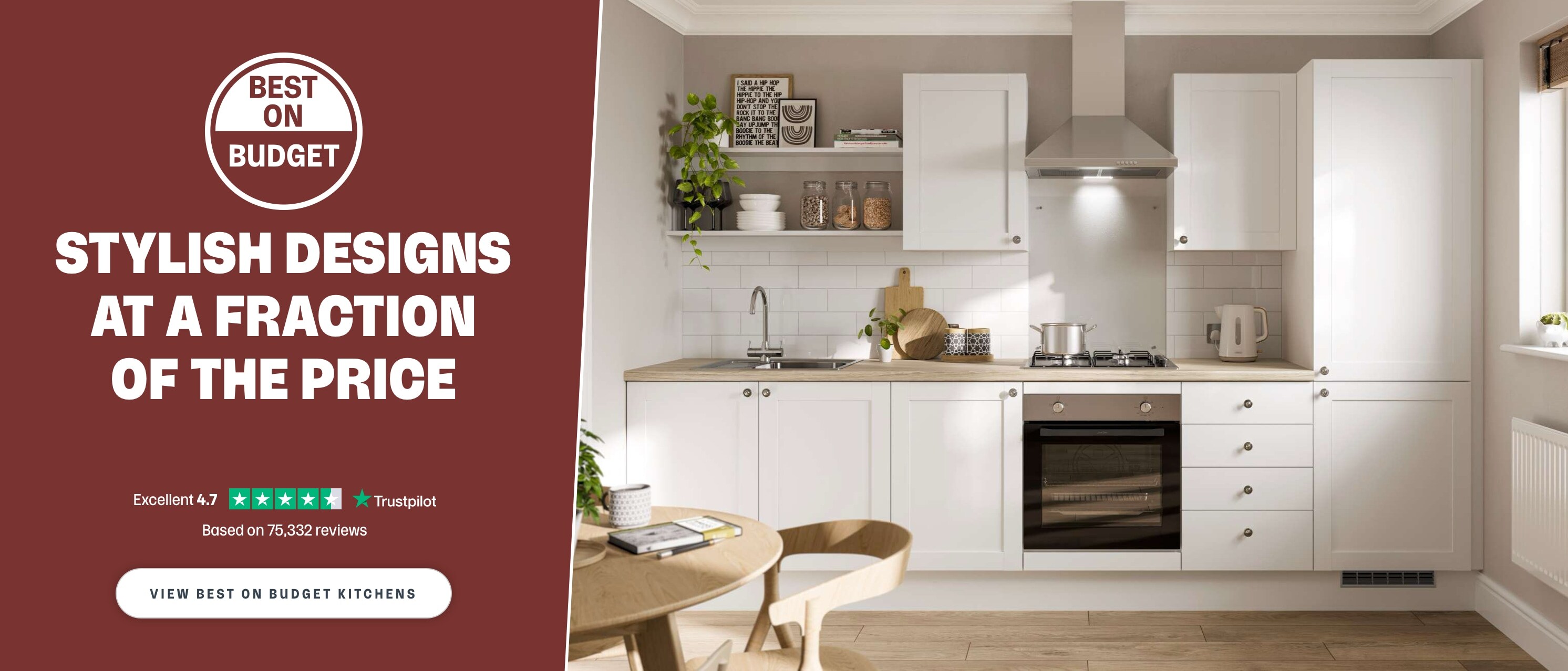 Stylish designs at fraction of the price. View best on budget kitchens. 