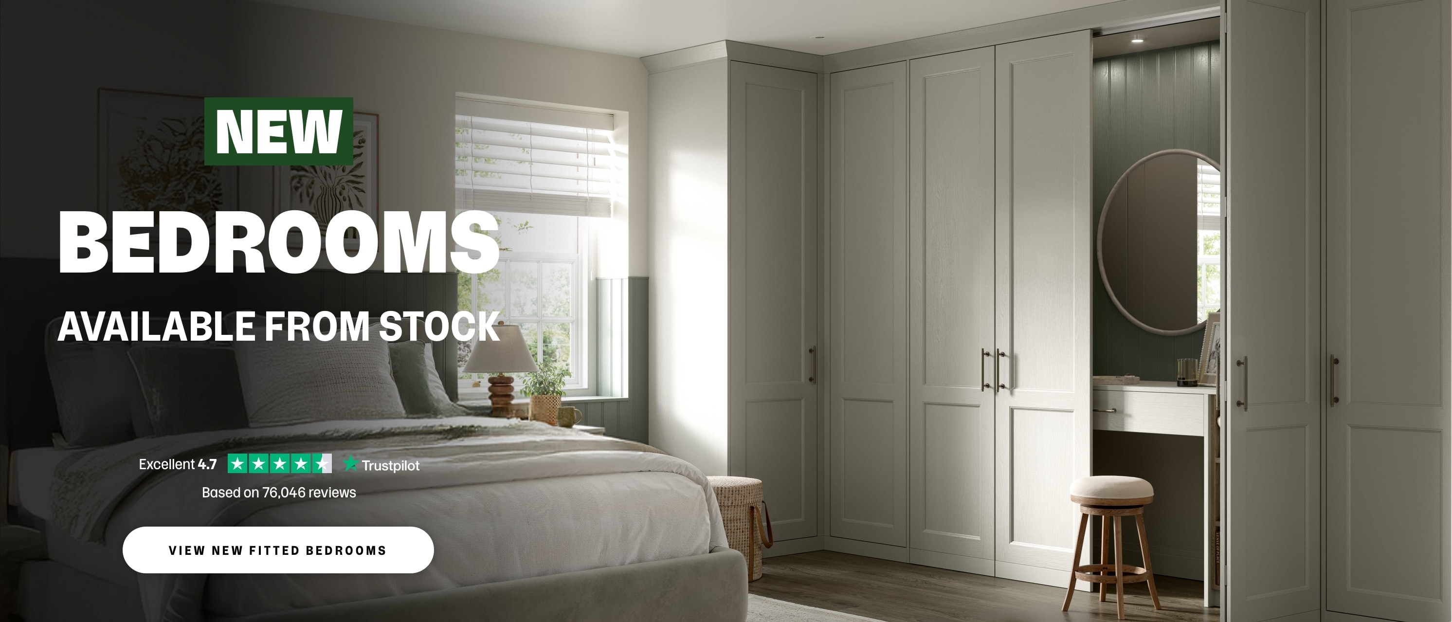 Bedroom with fitted wardrobes. View new fitted bedrooms. 