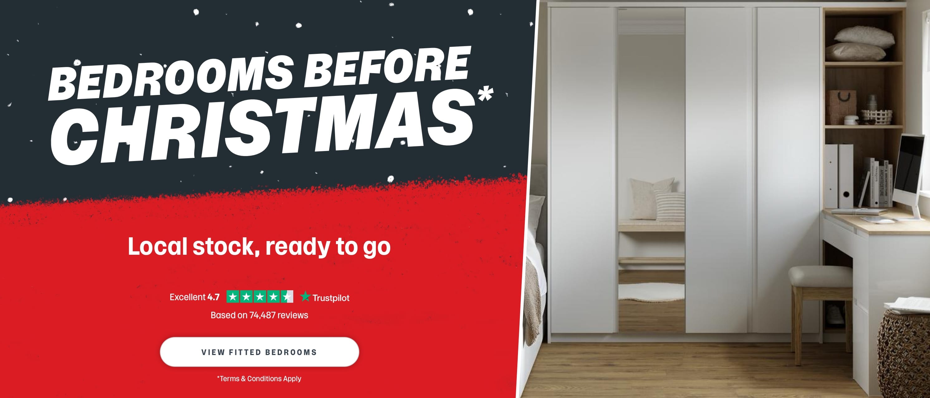 Bedrooms before Christmas. View fitted bedrooms. 