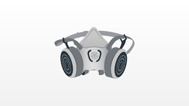 Illustration of a dust mask and respirator