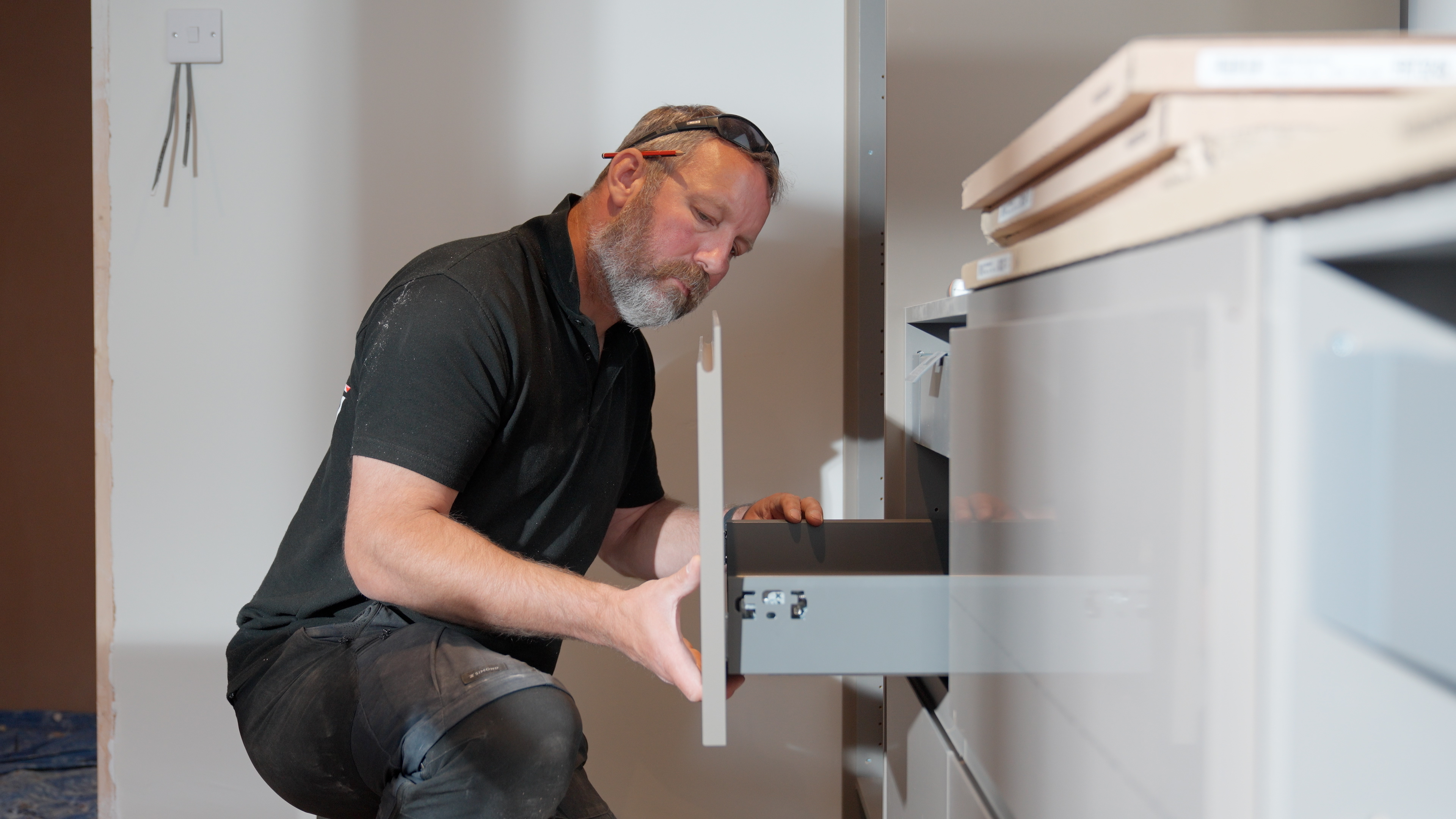 Bill in his charcoal kitchen