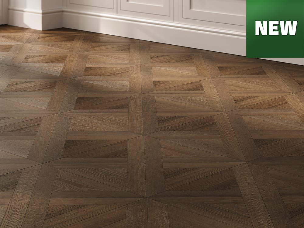 Oak Basket Weave rigid vinyl Flooring with New logo